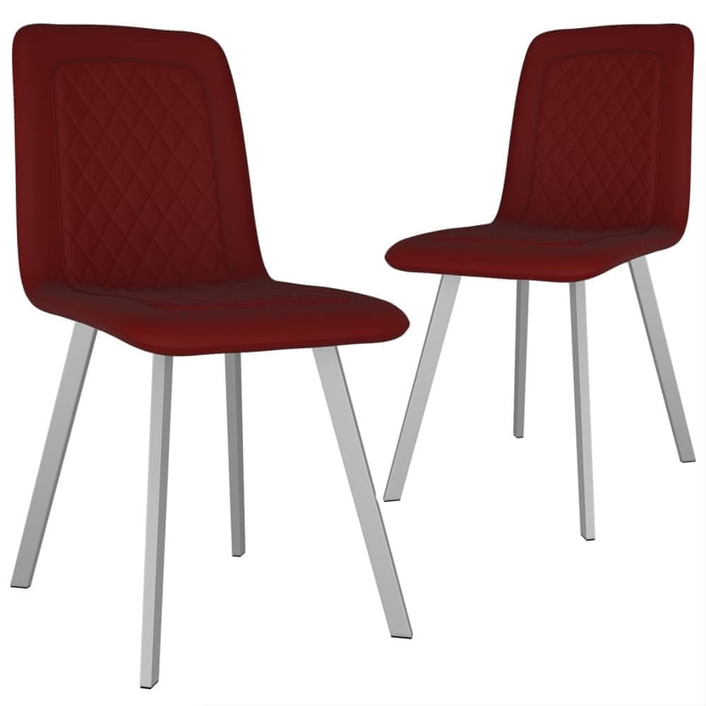 Vidaxl Jedálenské stoličky 2 ks, červené, zamat